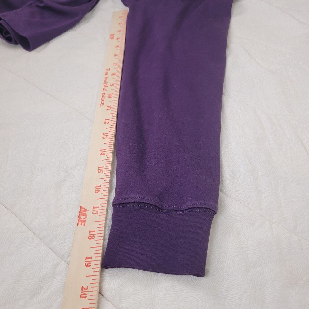 Land's End Men's 3 Button Long Sleeve Polo Traditional Fit Purple 100% Cotton L - Picture 7 of 7